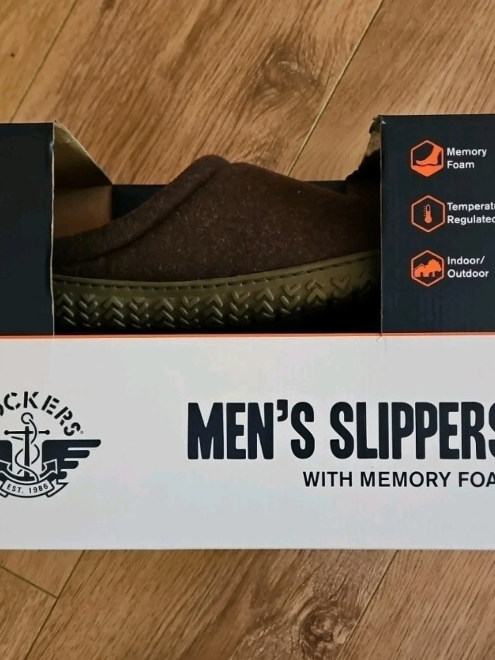 Men's Memory Foam Slippers - Brown Size 7/8